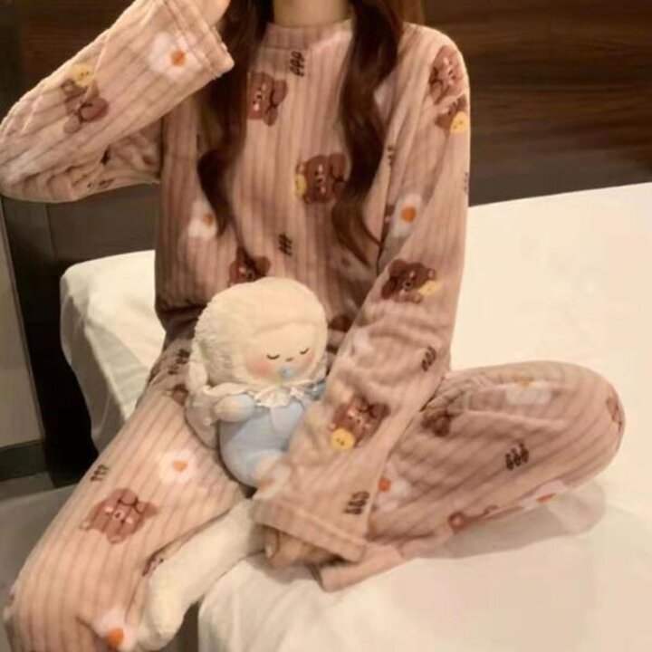 아트박스/마전동상회 극세사 수면잠옷 상하의 세트 홈웨어 겨울잠옷