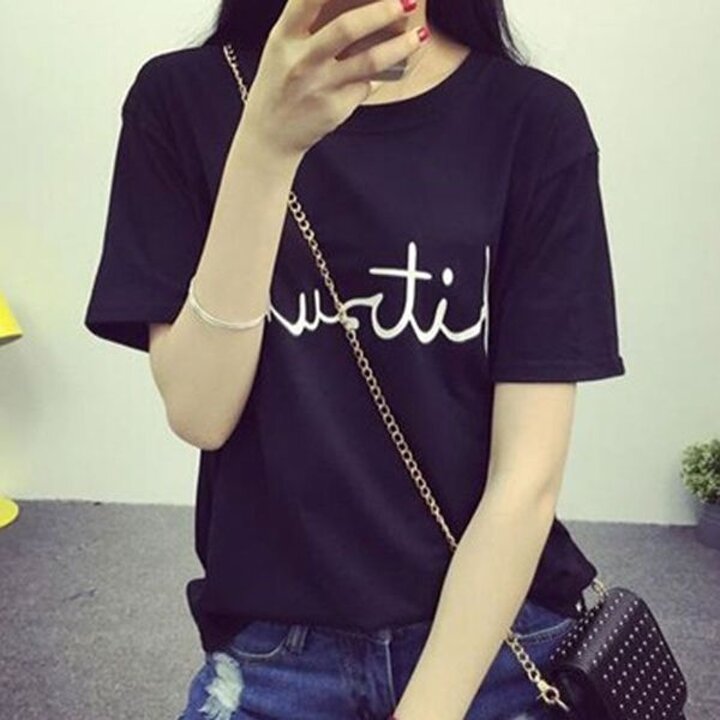 레터링 반팔 티셔츠 여름 티셔츠 홈웨어 데일리룩