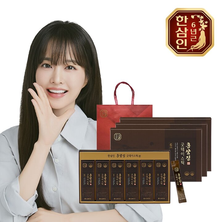 [농협홍삼] 한삼인 홍삼진 굿데이스틱 10ml 60포 3세트+쇼핑백