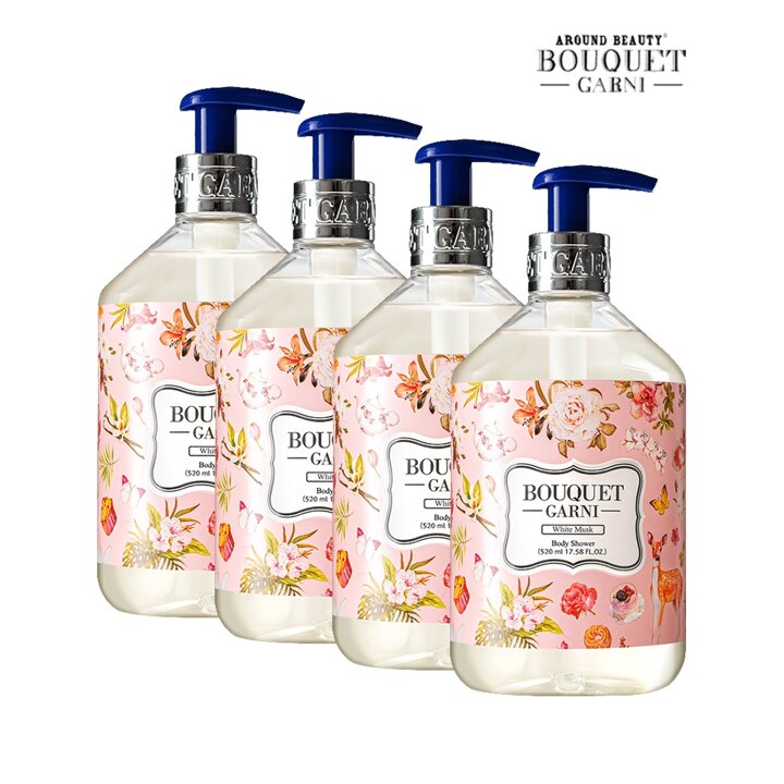 부케가르니 딥 퍼퓸 바디워시 화이트머스크향 520ml x4개