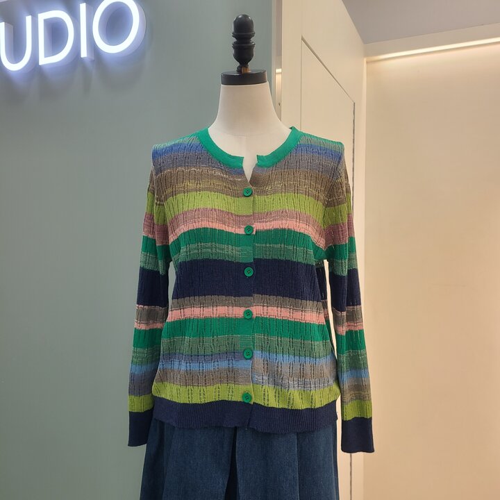 무지개긴팔가디건 S262BKT451/그린,라이트블루YS