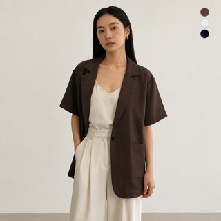 루시앙 썸머 린넨 블레이저 반팔 자켓 (3 Colors)