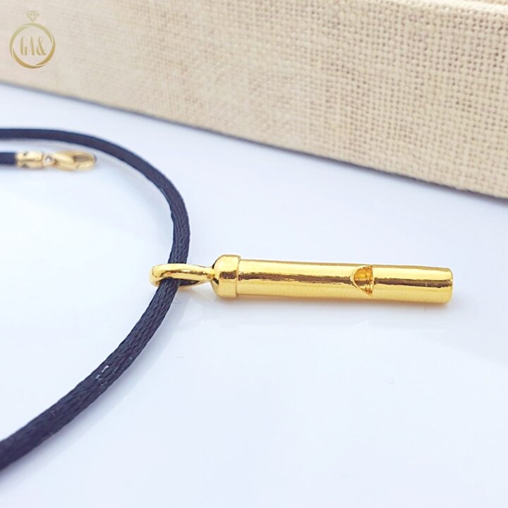 [가앤] 24k순금 호루라기 휘슬 호신 목걸이 메달 펜던트 3.75g