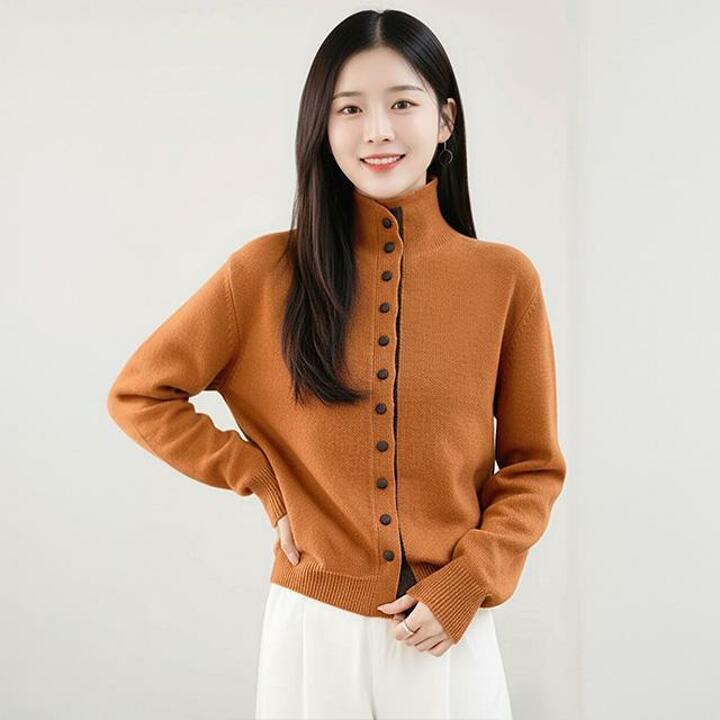 [플로레센스]솔레이단추하이넥니트2종
