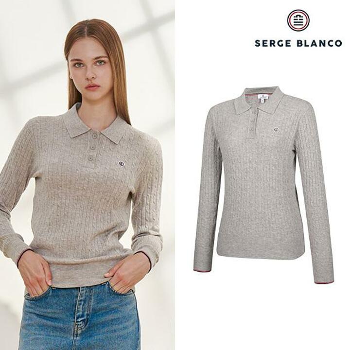 세르즈블랑코 24FW 여성 울 블렌디드 케이블 니트 3종