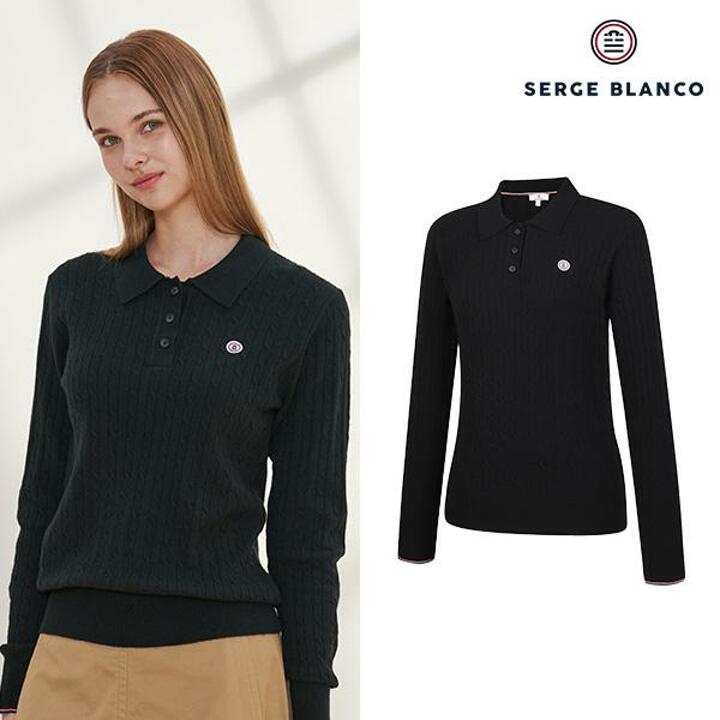 세르즈블랑코 24FW 여성 울 블렌디드 케이블 니트 3종