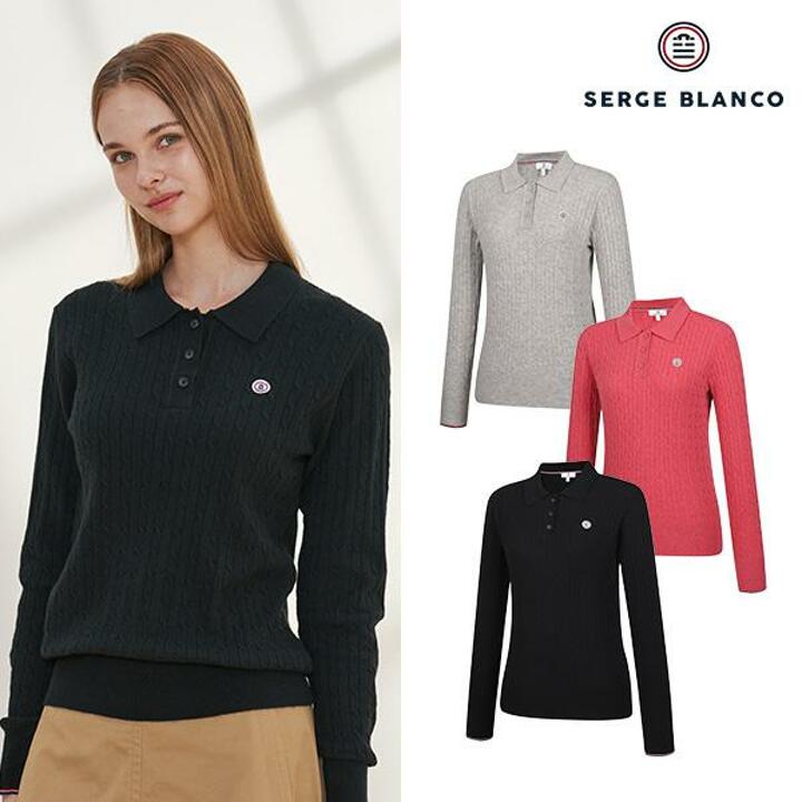 세르즈블랑코 24FW 여성 울 블렌디드 케이블 니트 3종