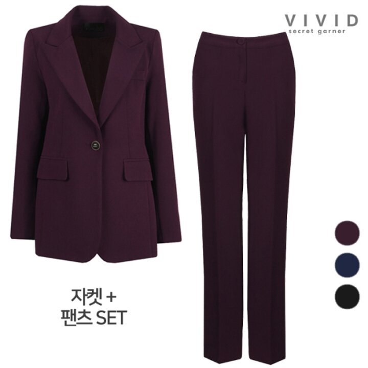 VIVID SET 여성 스판 자켓 팬츠 정장세트