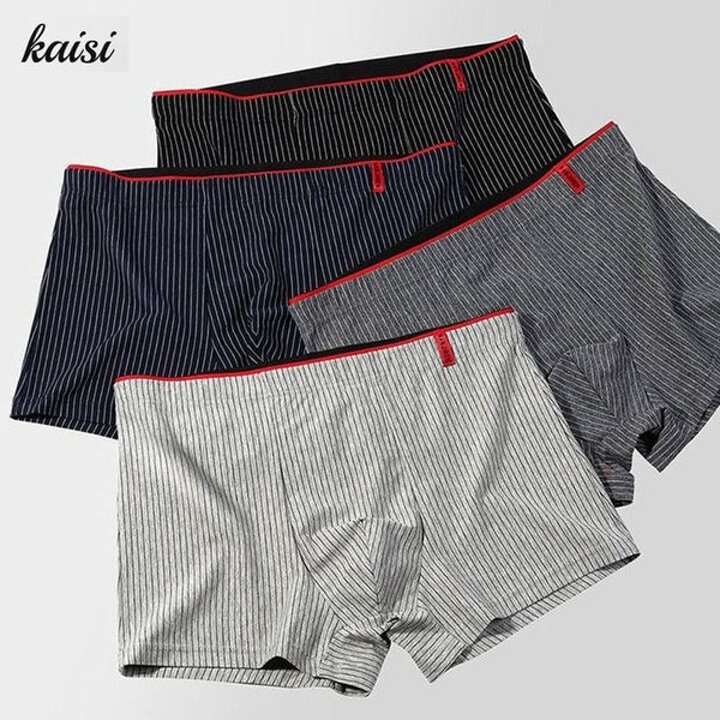 카이시 스트라이프핏 3D 남성 드로즈 면 팬티 4장 4XL 6XL 빅사이즈 속옷 사각..[33064463]