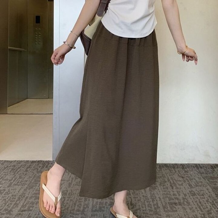 여성 와이드 밴딩 랩스커트 팬츠 1P 데일리 치마 바지 캐주얼바지