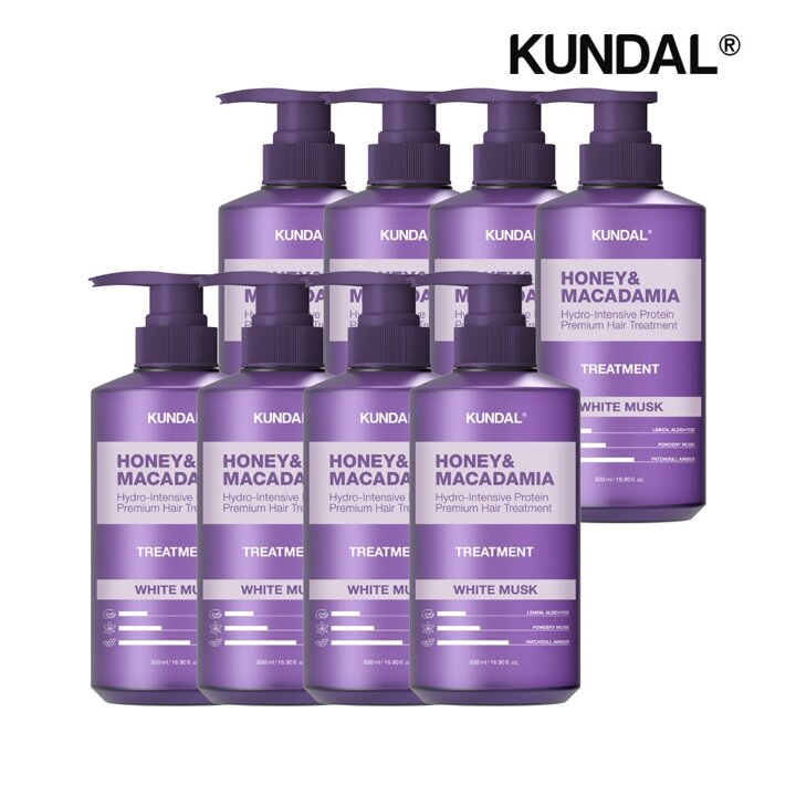 쿤달 허니 앤 마카다미아 단백질 트리트먼트 화이트머스크 500ml x8개