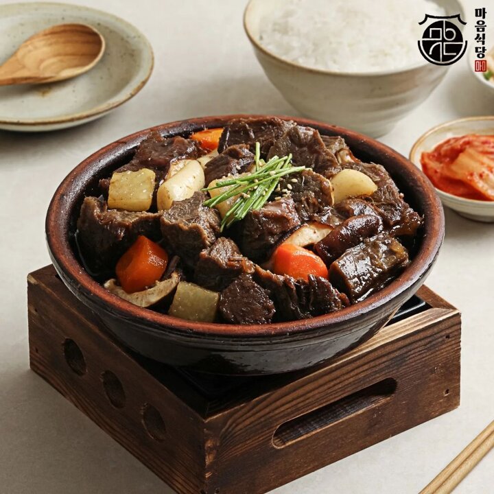 [마음식당] 국내산 뼈없는 소갈비찜 500g x 3팩, 실온보관 순살갈비
