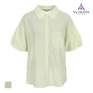 [비비올리비아] 스트라이프 볼륨소매 셔츠_VVCNS4M6266