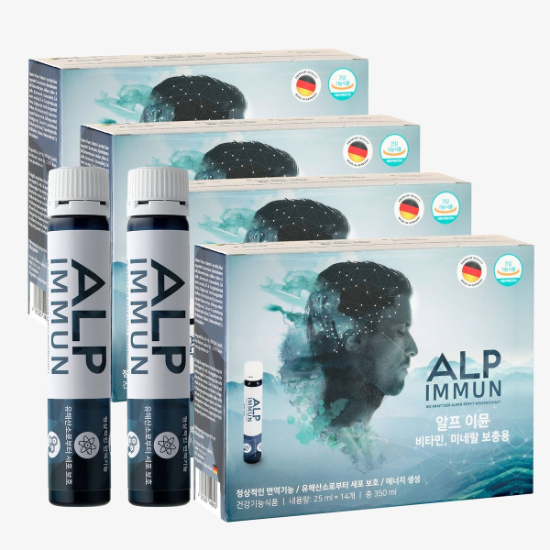 (광주신세계)알프이뮨 25ml x 14입 x 4개(2달분)/ 독일 직수입 고농축 액상 종합비타민,아연, 엽산