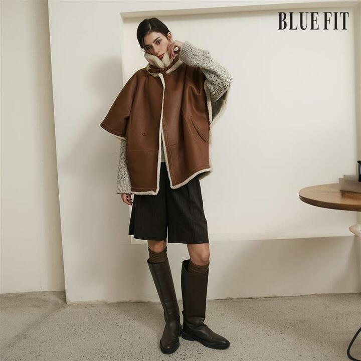 [론칭가 109만원→10만원↓] 블루핏X로보 스페인 라도마 케이프 무스탕 (리버시블)