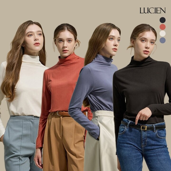 루시앙 모달 코튼 카울넥 티셔츠 4종 택1