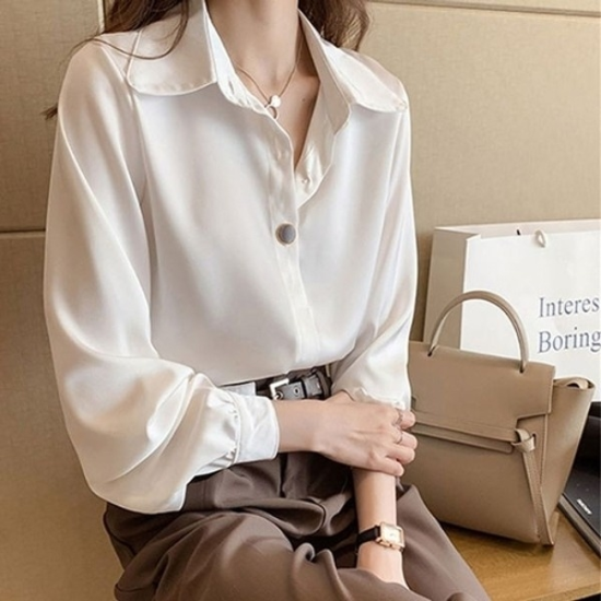 루즈핏 시스루 이너시스루 편안한 신축성 블라우스19644129667501