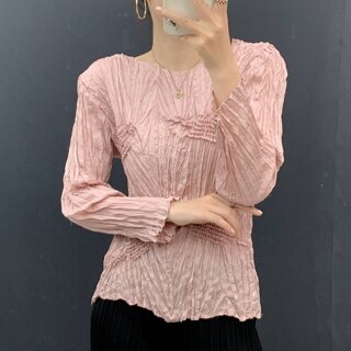 플라라 (88까지)플리츠유니크링클블라우스
