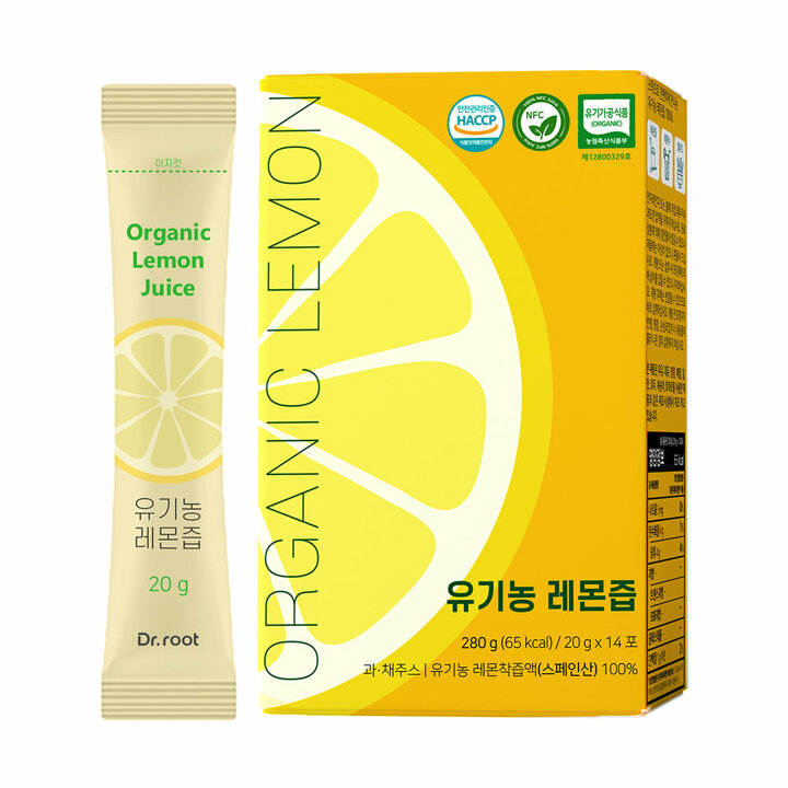 닥터루트 NFC착즙 100 유기농 레몬즙 20g x 14포 1박스 레몬수 스틱