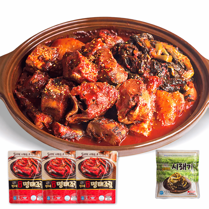 [명자네] 매콤 명태조림450g*3팩 + 시래기200g 1팩