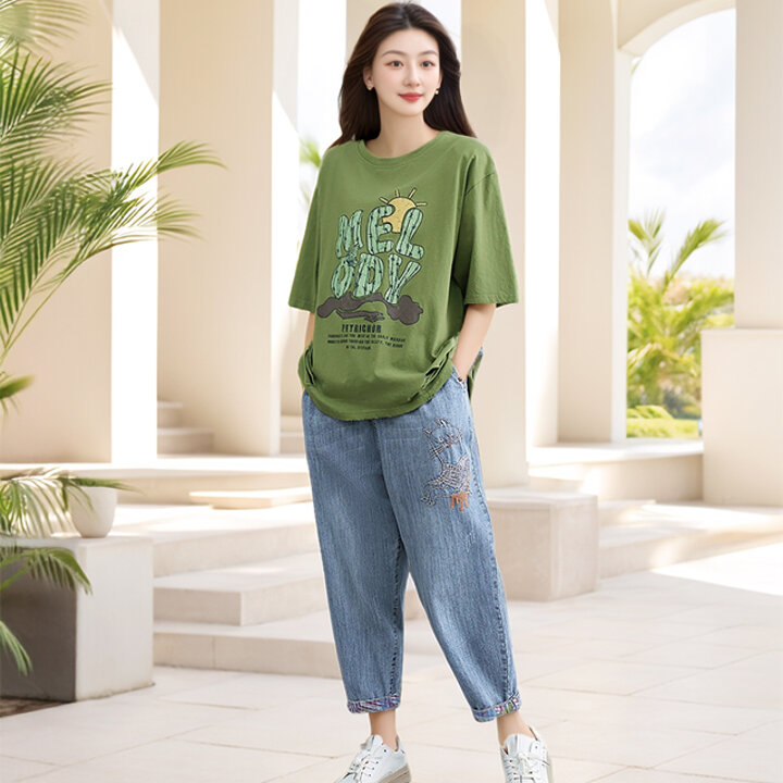 [쉐바] 디코니T셔츠+자수데님팬츠