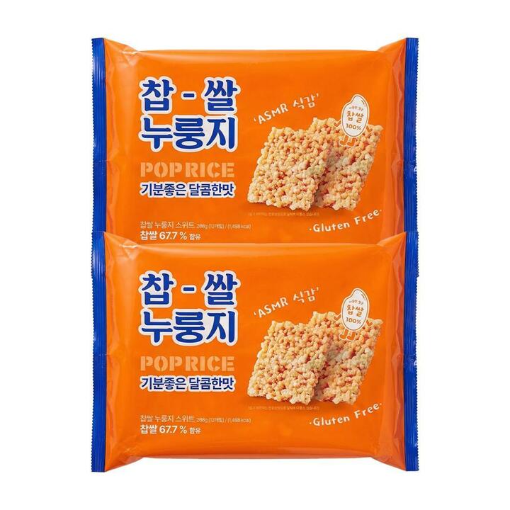 찹쌀 누룽지팝스낵 쌀과자 스위트 288g 1+1