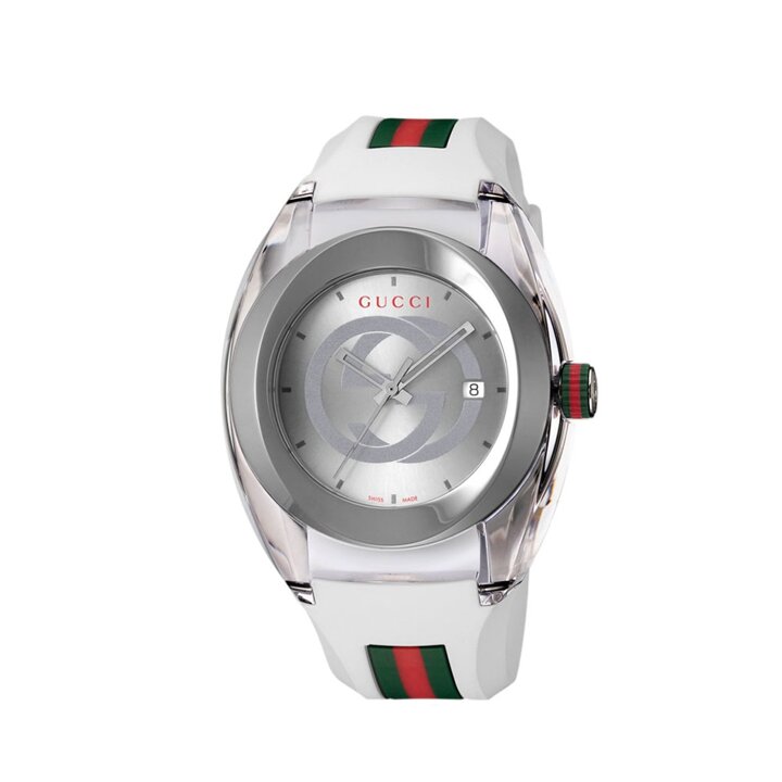 구찌 YA137102 SYNC 남성 러버 쿼츠 46mm