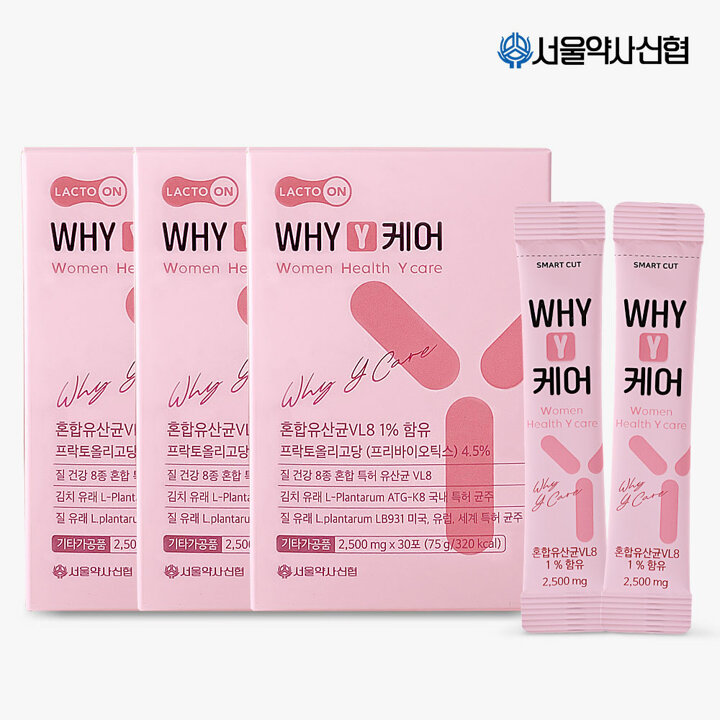 WHY y케어 질 유래 특허 유산균 2.5g 30포 3세트