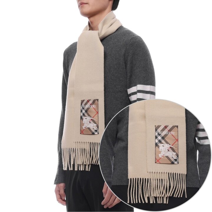(신세계마산점)[버버리] 25FW 남성 EKD 캐시미어 머플러 (8103995 NUTMEG M 25F)