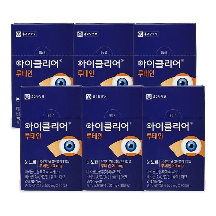 종근당건강아이클리어눈사랑루테인500mgx30캡슐6박스Ss