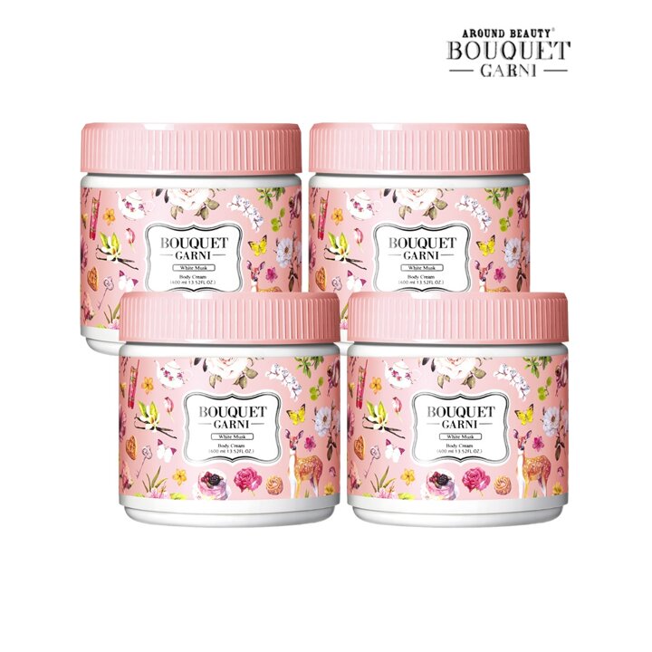부케가르니 딥 너리싱 바디크림 화이트머스크향 400ml x4개
