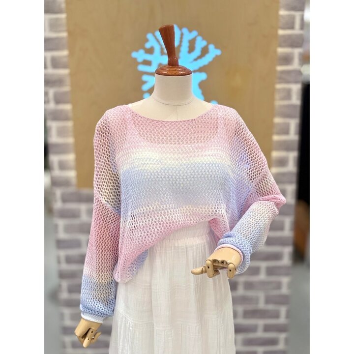 (신세계 사우스시티)레인보우 크로쉐 니트 (LC41F6KN013X)