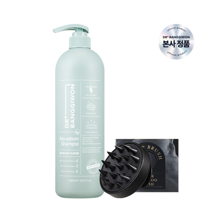 [닥터방기원] 노 세범 샴푸 1000ml+블랙 샴푸브러쉬