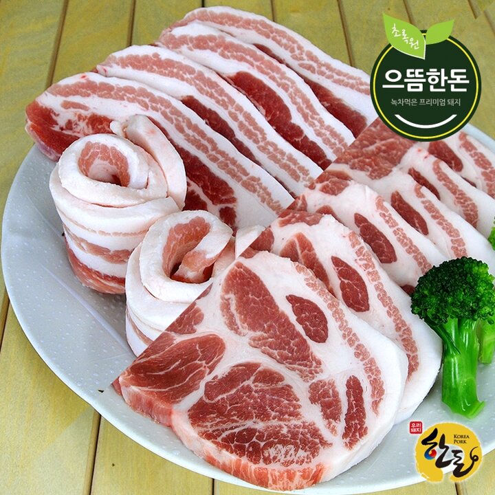 [으뜸한돈] 국내산 한돈 냉장 삼겹살 500g + 목살 500g (구이용)