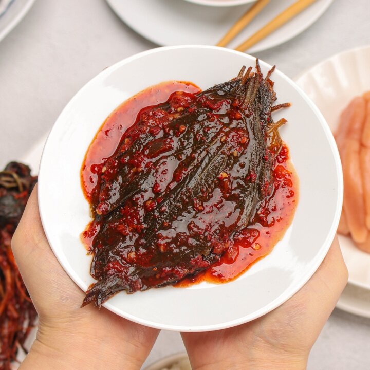 [마녀바스켓] 밥반찬 무말랭이1kg+깻잎무침1kg+간장고추1kg+알마늘장아찌1kg*