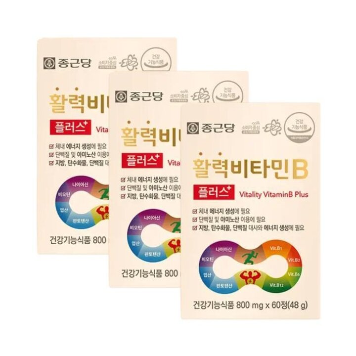 종근당건강활력비타민B플러스60정x3개영양제(6개월분)