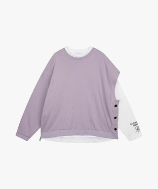 LJW41217 바이올렛 오버핏 언밸런스 티셔츠