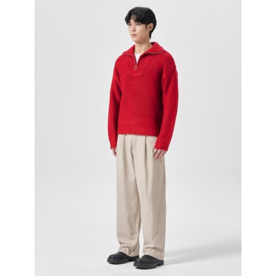 커브드 라인 코튼 팬츠  아이보리 (214Y21BY20)