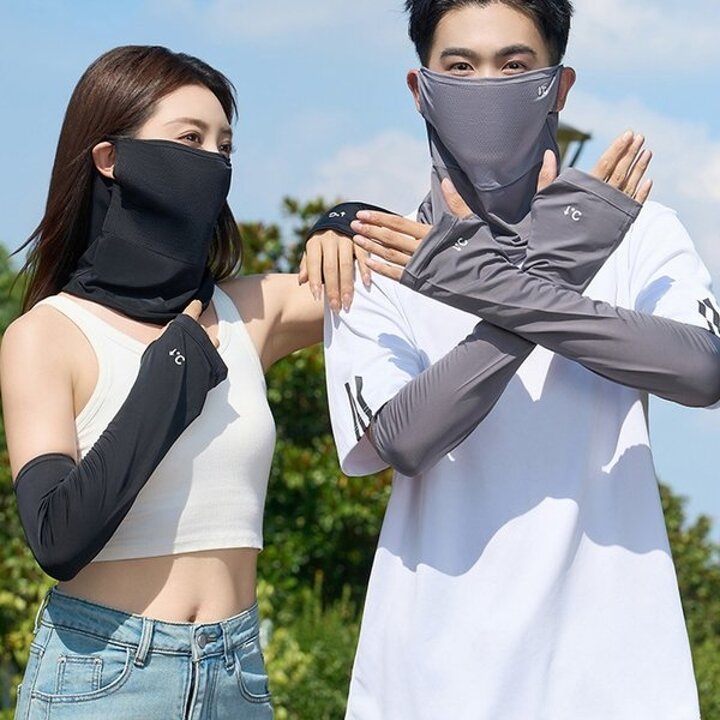 [guide] 남성 여성 아웃도어 스포츠 쿨링 마스크 팔토시 세트