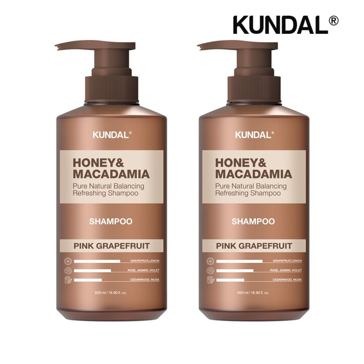 쿤달 허니 앤 마카다미아 네이처 샴푸 핑크그레이프프룻 500ml x2개