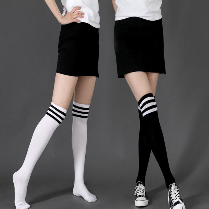 오버 니삭스 3켤레세트 니삭스 무지 반스타킹 골프 요가 필라테스 양말