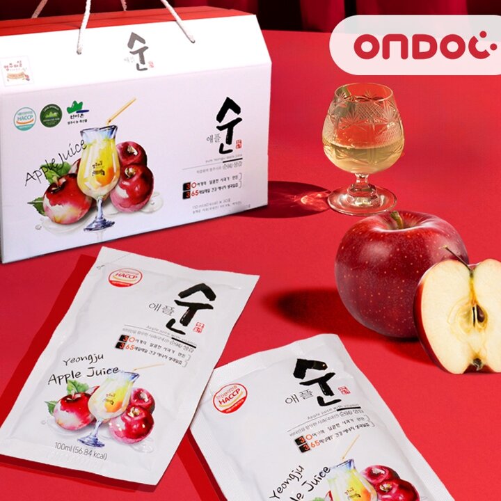 [온도씨] 하루한포 통째로 영주 사과즙 4box (100mlx120포)