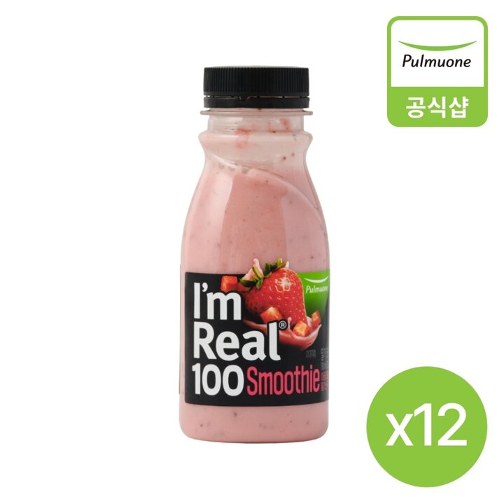 풀무원 아임리얼100 딸기 스무디(190ml)X12병