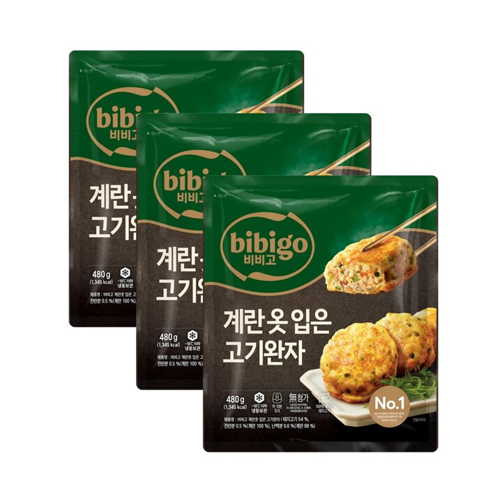 CJ제일제당 비비고 계란옷입은고기완자 480g x3개
