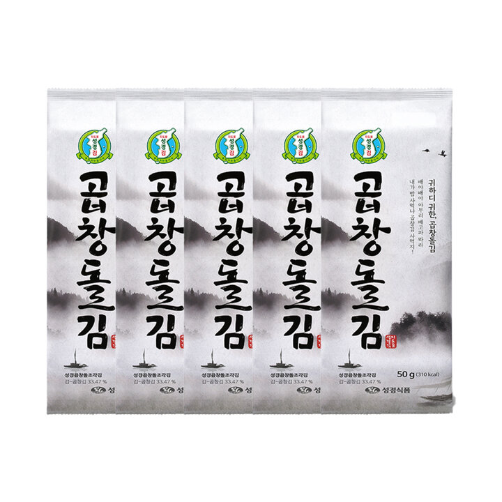 [성경김본사] 지도표 성경 곱창돌김 50g 5봉