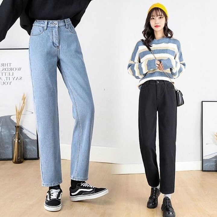 일자 청바지 뒷밴딩 9부 키작녀 데님 팬츠 봄 가을 키작녀청바지