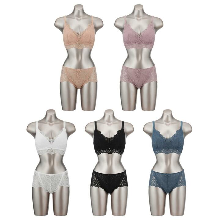 [시슬리 언더웨어] 시슬리 레이스 브라렛 5종 + 팬티 5종 + 세컨팬티 5종 [15종패키지]