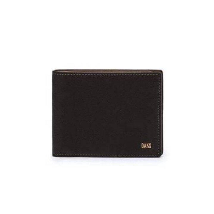 (신세계강남점)DBWA6E702BK [SOFT TWOTONE] 블랙 브라운 컬러 콤비 DAKS 로고 슬림 반지갑