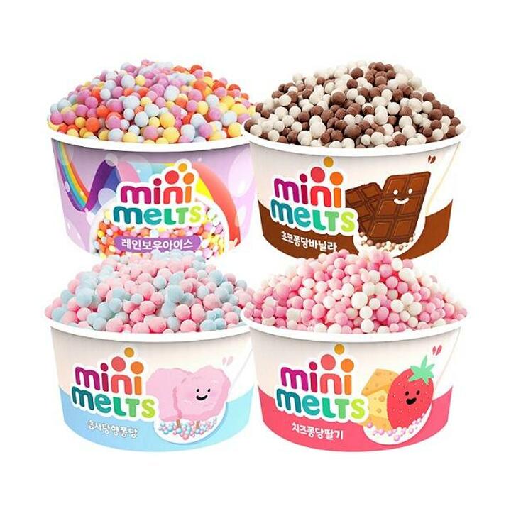 미니멜츠 구슬아이스크림 50g*18개(레인보우,초코바닐라,치즈딸기,솜사탕)