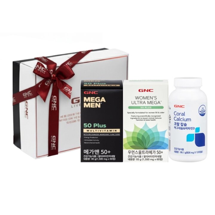(신세계강남점)[GNC 50+ 남녀 건강 세트] 메가맨50+ n 우먼스50+ n 코랄칼슘 마그네슘 비타민D